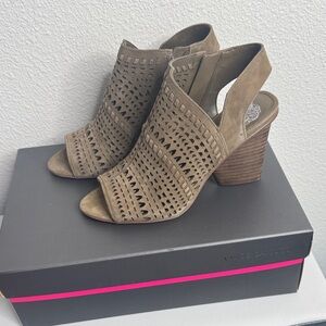 Vince Camuto Women's Brown Cutout Heeled Sandals